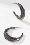 By Anthropologie Crystal Column Hoop Earrings In Silver