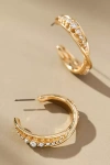 By Anthropologie Crystal Column Twist Hoop Earrings In Gold