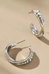 By Anthropologie Crystal Column Twist Hoop Earrings In Silver