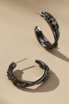 By Anthropologie Crystal Column Twist Hoop Earrings In Silver