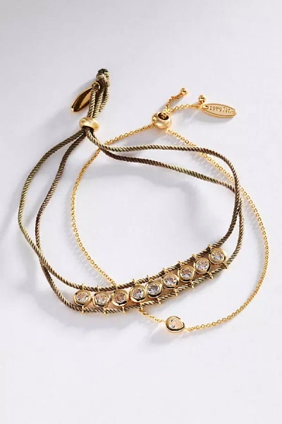 By Anthropologie Crystal Corded Bracelet In Green