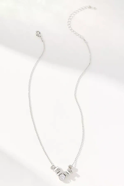 By Anthropologie Crystal Donut Necklace In Silver