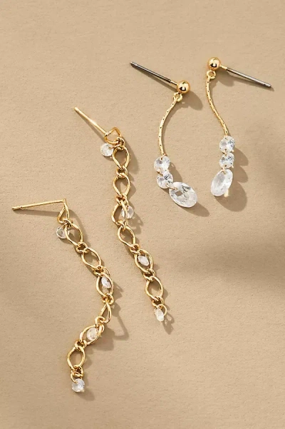 By Anthropologie Crystal Drop Earrings In Gold