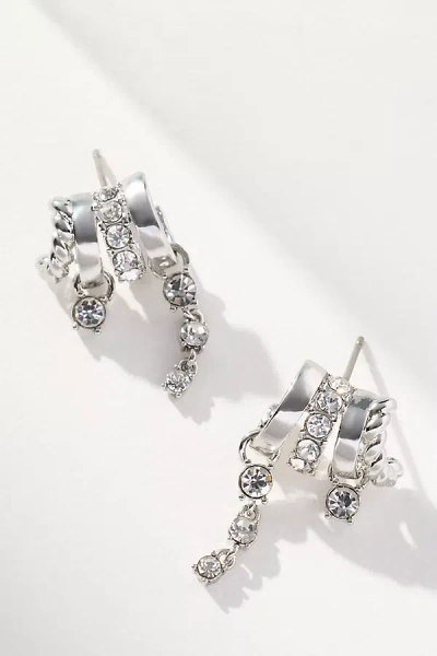 By Anthropologie Crystal Drop Huggie Earrings