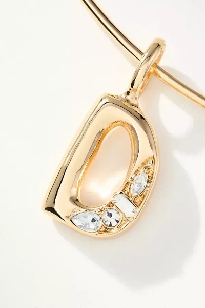 By Anthropologie Crystal-embellished Bubble Letter Monogram Collar Necklace In Alphabet