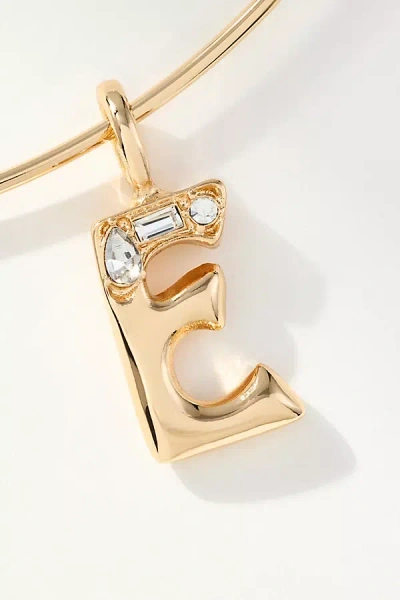 By Anthropologie Crystal-embellished Bubble Letter Monogram Collar Necklace In Alphabet