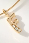 By Anthropologie Crystal-embellished Bubble Letter Monogram Collar Necklace In Alphabet