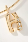 By Anthropologie Crystal-embellished Bubble Letter Monogram Collar Necklace In Alphabet