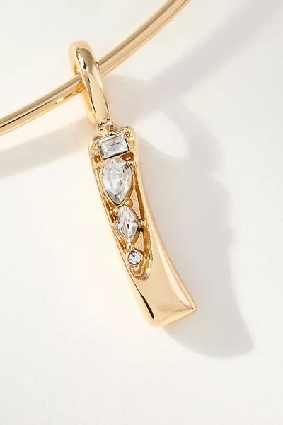 By Anthropologie Crystal-embellished Bubble Letter Monogram Collar Necklace In Alphabet