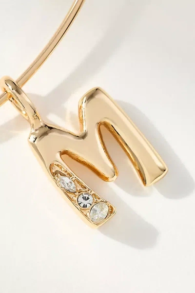 By Anthropologie Crystal-embellished Bubble Letter Monogram Collar Necklace In Alphabet