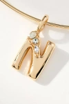 By Anthropologie Crystal-embellished Bubble Letter Monogram Collar Necklace In Alphabet