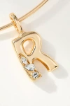 By Anthropologie Crystal-embellished Bubble Letter Monogram Collar Necklace In Alphabet