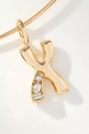 By Anthropologie Crystal-embellished Bubble Letter Monogram Collar Necklace In Alphabet