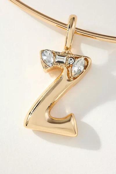 By Anthropologie Crystal-embellished Bubble Letter Monogram Collar Necklace In Alphabet