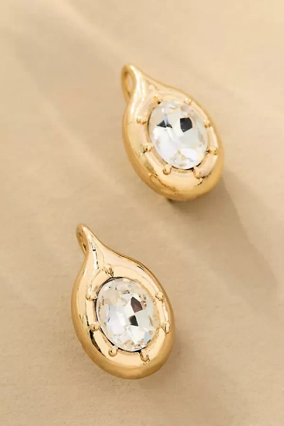 By Anthropologie Crystal Fishhook Earrings In Gold