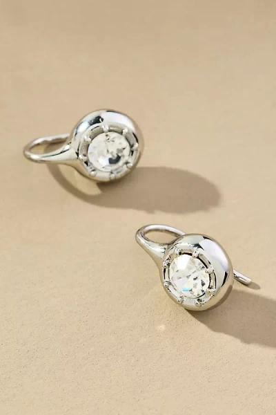 By Anthropologie Crystal Fishhook Earrings In Silver