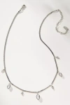 By Anthropologie Crystal Floater Charm Herringbone Necklace