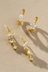 By Anthropologie Crystal Floral Drop Earrings, Set Of 2