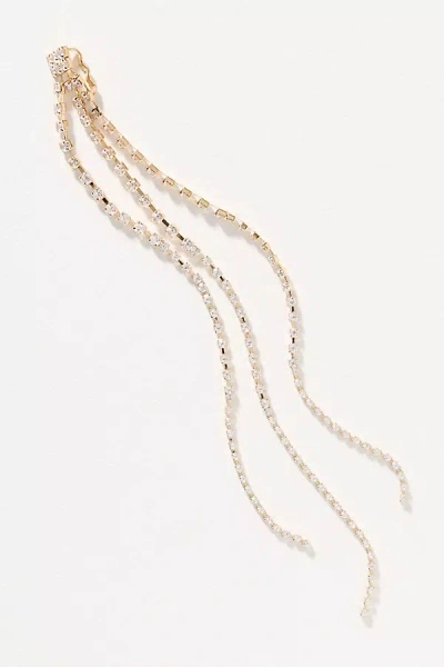 By Anthropologie Crystal Hair Tie Cuff Hook In Silver