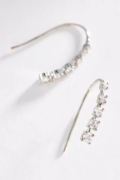 By Anthropologie Crystal Hook Earrings In Silver