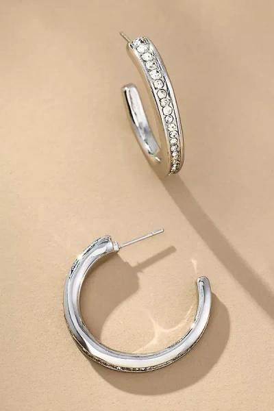 By Anthropologie Crystal Hoop Earrings In Metallic