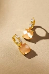 By Anthropologie Crystal Hoop Stone Pendant Earrings In Gold