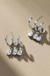 By Anthropologie Crystal Huggie Earrings In Silver