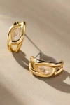 By Anthropologie Crystal Huggie Hoop Earrings In Gold