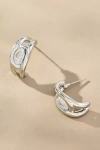 By Anthropologie Crystal Huggie Hoop Earrings In Silver