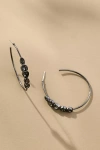 By Anthropologie Crystal Large Hoop Earrings In Black