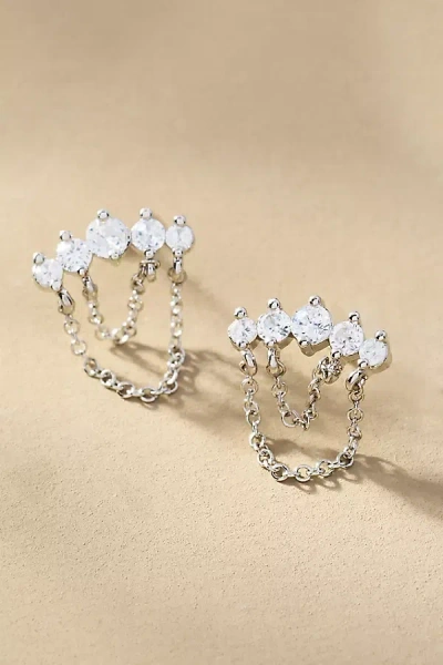 By Anthropologie Crystal Marquis Chain Earrings In Metallic