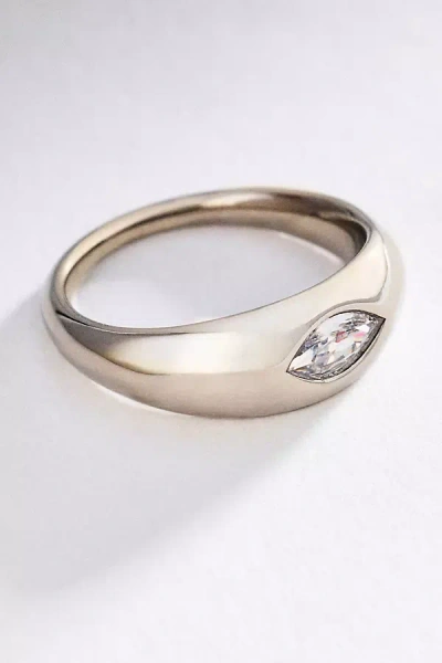 By Anthropologie Crystal Marquise Ring In Silver