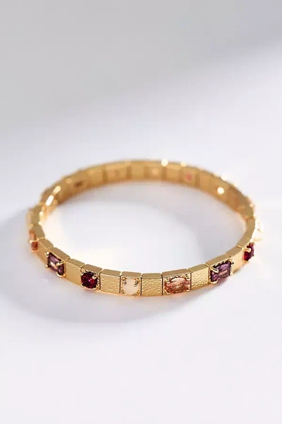 By Anthropologie Crystal Pearl Stretch Bracelet In Gold