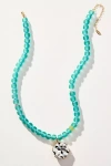 By Anthropologie Crystal Pendant Beaded Necklace In Blue