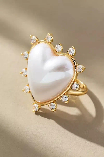 By Anthropologie Crystal Pendant Cocktail Ring In Gold