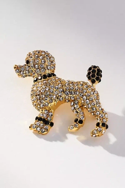 By Anthropologie Crystal Poodle Brooch In Silver