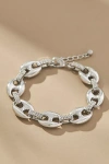 By Anthropologie Crystal Pop Tab Link Bracelet In Silver