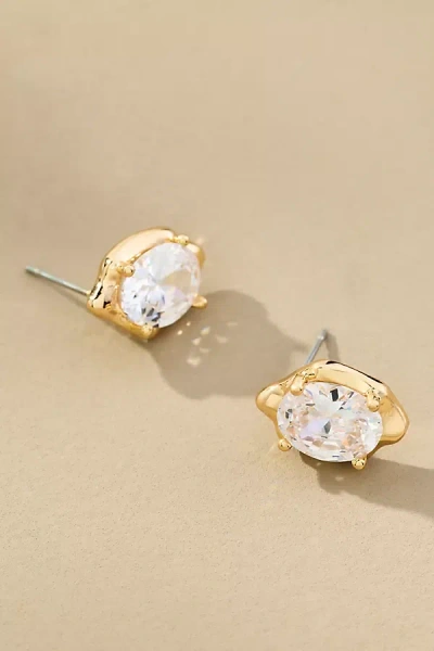 By Anthropologie Crystal Post Earrings In Gold