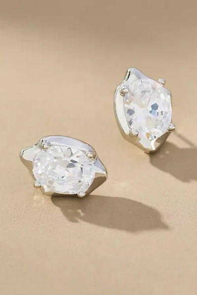 By Anthropologie Crystal Post Earrings In Silver