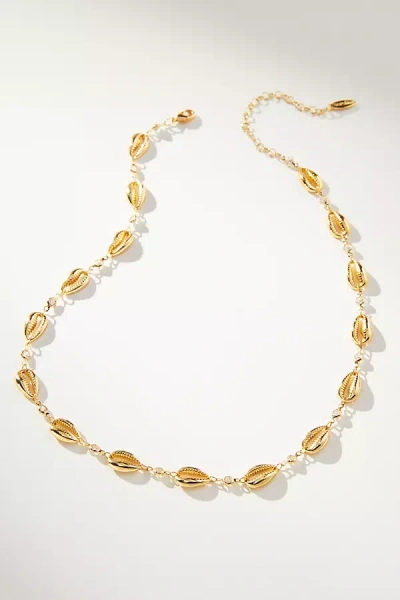 By Anthropologie Crystal Puka Shell Necklace In Gold