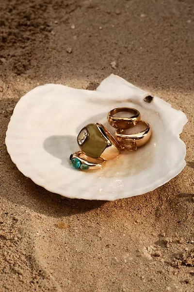 By Anthropologie Crystal Resin Cocktail Ring In Gold
