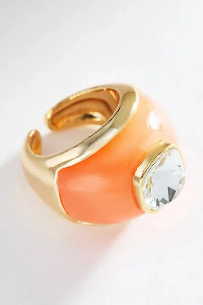By Anthropologie Crystal Resin Cocktail Ring In Silver
