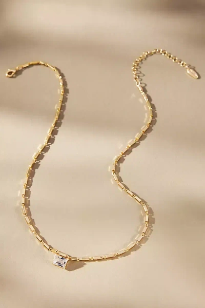 By Anthropologie Crystal Ribbed Necklace In Gold