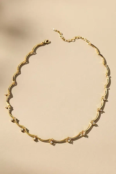 By Anthropologie Crystal Scallop Necklace In Gold