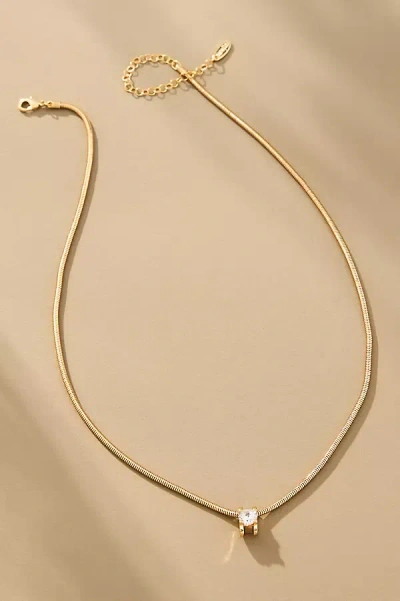 By Anthropologie Crystal Snake Chain Necklace In Gold