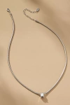 By Anthropologie Crystal Snake Chain Necklace In Silver