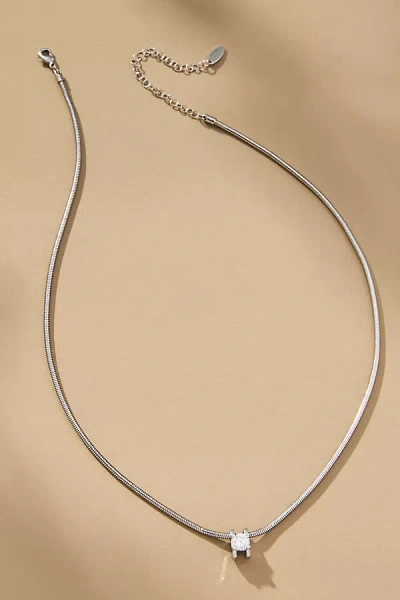 By Anthropologie Crystal Snake Chain Necklace In Silver