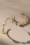 By Anthropologie Crystal Squiggle Hoop Earrings In Gold