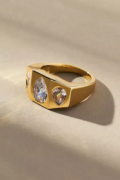 By Anthropologie Crystal Stack Ring In Gold