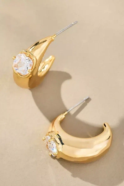 By Anthropologie Crystal Stone Hoop Earrings In Transparent